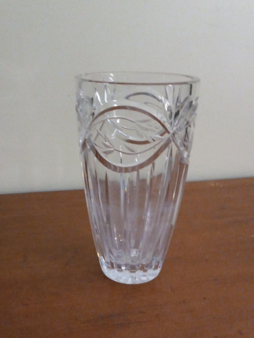 Gorham Crystal Victoria's Garden 7" Flower Vase Poland